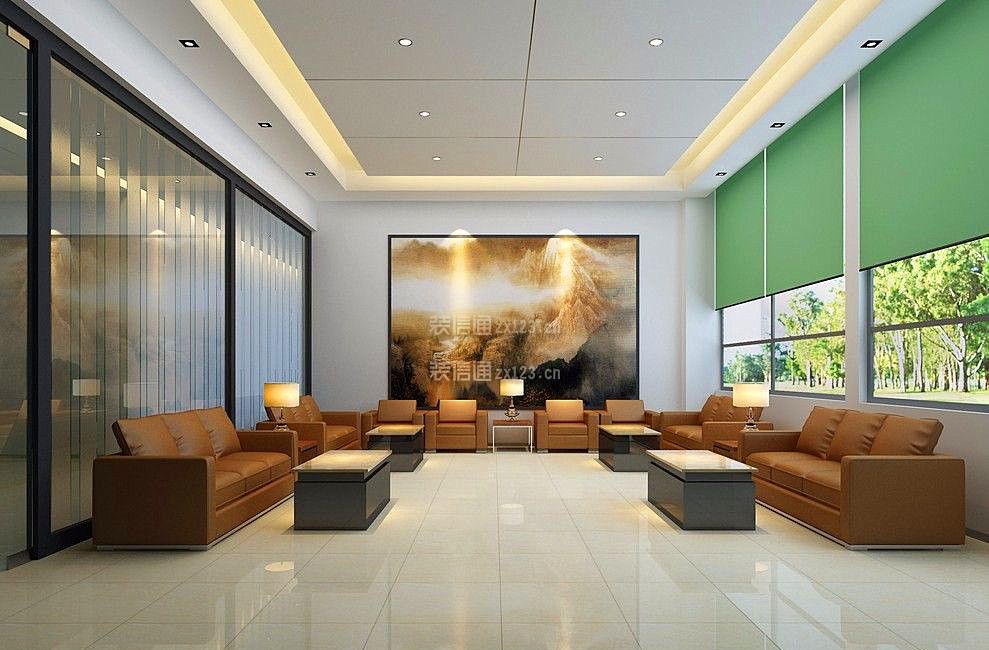 现代风格办公室会议厅吊顶装饰效果图 专业室内设计服务解析